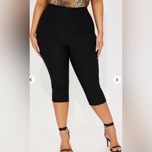 NWT Fashion Nova Black Just A Girl Capri Pants Size Small